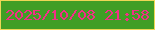 文字の大きさ：1、枠の色：eed755、背景の色：409e25、文字の色：f32e87 無料ブログパーツのブログ時計