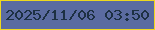 文字の大きさ：3、枠の色：eed81f、背景の色：5b6ba1、文字の色：1d3043 無料ブログパーツのブログ時計