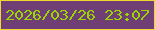 文字の大きさ：2、枠の色：eed82d、背景の色：6e3e74、文字の色：99d604 無料ブログパーツのブログ時計