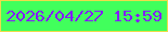 文字の大きさ：3、枠の色：eedc4b、背景の色：41ff5c、文字の色：831dfc 無料ブログパーツのブログ時計