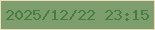文字の大きさ：5、枠の色：eedcbb、背景の色：7f9e6f、文字の色：477e3e 無料ブログパーツのブログ時計