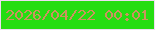 文字の大きさ：5、枠の色：eeddf3、背景の色：25dd12、文字の色：cb935f 無料ブログパーツのブログ時計