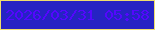 文字の大きさ：1、枠の色：eede6d、背景の色：2623c3、文字の色：5407fe 無料ブログパーツのブログ時計