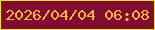 文字の大きさ：2、枠の色：eee23b、背景の色：800d30、文字の色：fdb641 無料ブログパーツのブログ時計