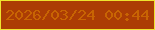 文字の大きさ：2、枠の色：eee42f、背景の色：ac3d04、文字の色：c86403 無料ブログパーツのブログ時計
