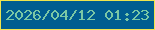 文字の大きさ：3、枠の色：eee44e、背景の色：005d90、文字の色：7ac7a5 無料ブログパーツのブログ時計