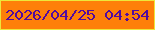 文字の大きさ：2、枠の色：eee63a、背景の色：fe7f09、文字の色：520a9f 無料ブログパーツのブログ時計