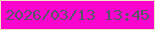 文字の大きさ：3、枠の色：eee7c5、背景の色：fa04ce、文字の色：5a546a 無料ブログパーツのブログ時計