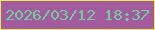 文字の大きさ：4、枠の色：eee952、背景の色：a25b9c、文字の色：77cba0 無料ブログパーツのブログ時計