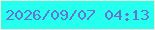 文字の大きさ：5、枠の色：eee9d8、背景の色：25ffee、文字の色：6474d1 無料ブログパーツのブログ時計