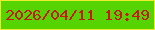 文字の大きさ：4、枠の色：eeec2f、背景の色：56d401、文字の色：c81810 無料ブログパーツのブログ時計