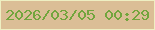 文字の大きさ：2、枠の色：eeefc2、背景の色：dbbe96、文字の色：72a53d 無料ブログパーツのブログ時計