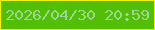 文字の大きさ：1、枠の色：eef407、背景の色：52bf04、文字の色：9cd692 無料ブログパーツのブログ時計