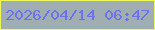 文字の大きさ：4、枠の色：eef856、背景の色：a0aeb2、文字の色：6c71f1 無料ブログパーツのブログ時計
