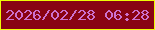 文字の大きさ：3、枠の色：eefb06、背景の色：890313、文字の色：cc71ce 無料ブログパーツのブログ時計