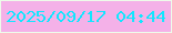 文字の大きさ：2、枠の色：eefbea、背景の色：f4b1e8、文字の色：12e6ff 無料ブログパーツのブログ時計