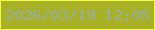 文字の大きさ：5、枠の色：eefc47、背景の色：a8b025、文字の色：96afa6 無料ブログパーツのブログ時計