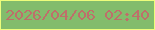 文字の大きさ：2、枠の色：eefd7b、背景の色：83bc6c、文字の色：be6f6a 無料ブログパーツのブログ時計