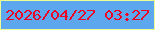 文字の大きさ：2、枠の色：eefd91、背景の色：5ca7ee、文字の色：eb0626 無料ブログパーツのブログ時計