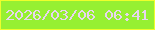 文字の大きさ：3、枠の色：eefe2c、背景の色：96f032、文字の色：e7d6ef 無料ブログパーツのブログ時計