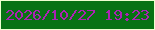 文字の大きさ：1、枠の色：eefed0、背景の色：077214、文字の色：ab23b4 無料ブログパーツのブログ時計