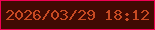 文字の大きさ：5、枠の色：ef0153、背景の色：410a02、文字の色：c74a23 無料ブログパーツのブログ時計