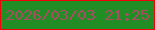 文字の大きさ：2、枠の色：ef0309、背景の色：228d25、文字の色：ab4d62 無料ブログパーツのブログ時計