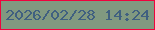 文字の大きさ：1、枠の色：ef033d、背景の色：819980、文字の色：406080 無料ブログパーツのブログ時計