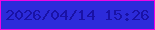 文字の大きさ：3、枠の色：ef05e5、背景の色：2c2bda、文字の色：1912a6 無料ブログパーツのブログ時計