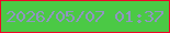 文字の大きさ：4、枠の色：ef0629、背景の色：4bc945、文字の色：9095c2 無料ブログパーツのブログ時計