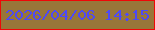 文字の大きさ：5、枠の色：ef0707、背景の色：987639、文字の色：4d49f6 無料ブログパーツのブログ時計