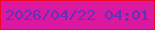 文字の大きさ：3、枠の色：ef0726、背景の色：da18a0、文字の色：6032b9 無料ブログパーツのブログ時計