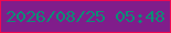 文字の大きさ：3、枠の色：ef0750、背景の色：801d8b、文字の色：0e8b76 無料ブログパーツのブログ時計