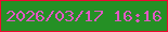 文字の大きさ：5、枠の色：ef0832、背景の色：259025、文字の色：e159c4 無料ブログパーツのブログ時計