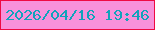 文字の大きさ：1、枠の色：ef0a43、背景の色：f891da、文字の色：11a3bb 無料ブログパーツのブログ時計