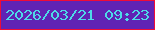 文字の大きさ：2、枠の色：ef0b37、背景の色：6023b4、文字の色：4ed9e7 無料ブログパーツのブログ時計