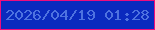 文字の大きさ：1、枠の色：ef0c7d、背景の色：0a2abe、文字の色：4e72e0 無料ブログパーツのブログ時計