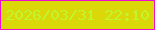 文字の大きさ：3、枠の色：ef0ccf、背景の色：dbd809、文字の色：c0f62f 無料ブログパーツのブログ時計