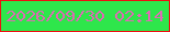 文字の大きさ：2、枠の色：ef0e11、背景の色：2ee64b、文字の色：dc6bb3 無料ブログパーツのブログ時計