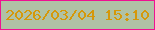 文字の大きさ：4、枠の色：ef1291、背景の色：b0c2a5、文字の色：d59809 無料ブログパーツのブログ時計