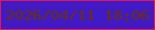 文字の大きさ：1、枠の色：ef1346、背景の色：3f1ac6、文字の色：6c3006 無料ブログパーツのブログ時計