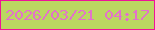 文字の大きさ：2、枠の色：ef1398、背景の色：bbd761、文字の色：e371ca 無料ブログパーツのブログ時計