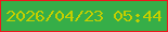 文字の大きさ：2、枠の色：ef161d、背景の色：36ae48、文字の色：c4cf00 無料ブログパーツのブログ時計