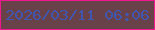 文字の大きさ：5、枠の色：ef168f、背景の色：694149、文字の色：4157af 無料ブログパーツのブログ時計