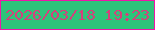 文字の大きさ：3、枠の色：ef16a9、背景の色：2ec47a、文字の色：d5407c 無料ブログパーツのブログ時計