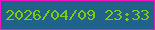 文字の大きさ：3、枠の色：ef16c5、背景の色：20628a、文字の色：80c90b 無料ブログパーツのブログ時計