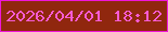 文字の大きさ：5、枠の色：ef16da、背景の色：90270e、文字の色：f65bd3 無料ブログパーツのブログ時計