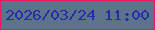 文字の大きさ：2、枠の色：ef1959、背景の色：5e728c、文字の色：1f2fa9 無料ブログパーツのブログ時計