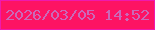 文字の大きさ：4、枠の色：ef19ae、背景の色：fd1363、文字の色：ca69b8 無料ブログパーツのブログ時計