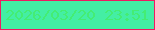 文字の大きさ：2、枠の色：ef1a62、背景の色：44eea4、文字の色：44ed74 無料ブログパーツのブログ時計